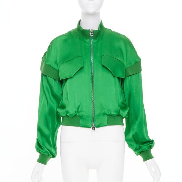 Tom Ford Jackets & Blazers - Tom Ford Green Satin Panel Bomber Jacket